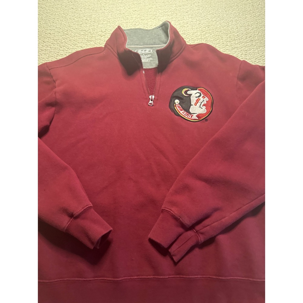 G5 Florida State Seminoles Quarter Zip Sweatshirt Garnet Red Large FSU NCAA Mens